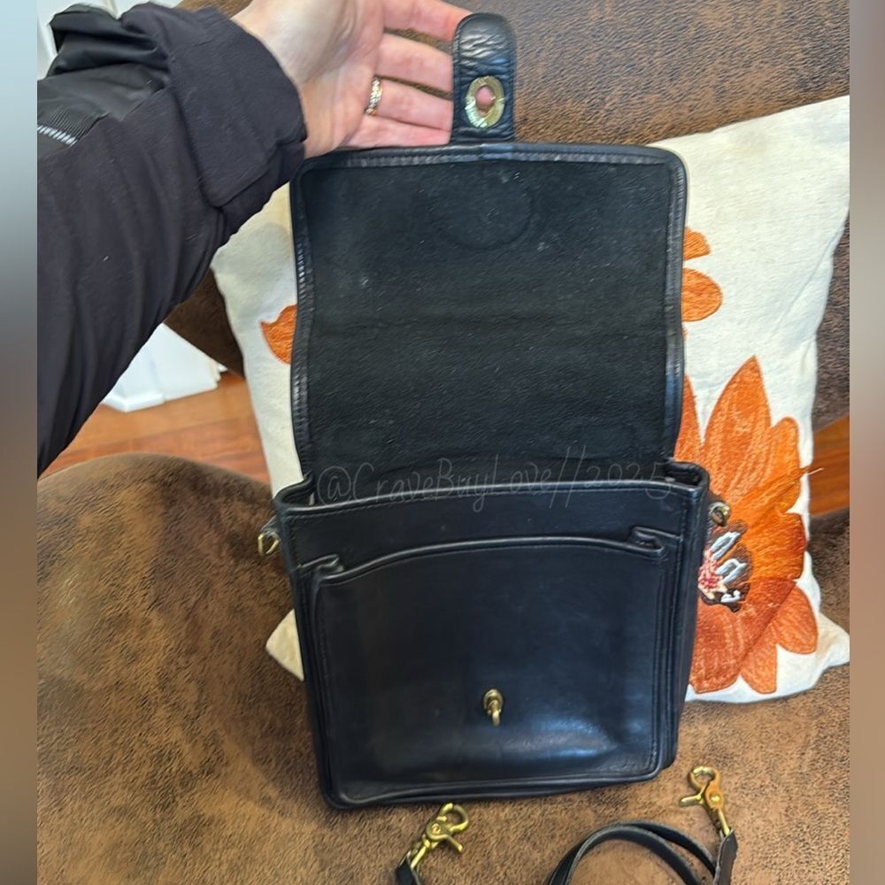 VINTAGE COACH STATION LEATHER CROSSBODY BAG w/HANGTAG &STRAP BRASS TURNLOCK VGVC - Picture 9 of 17